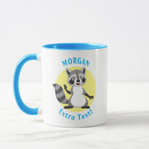 Cute Racoon, Personalise Name & Message Mug