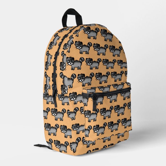 cute racoon printed backpack (Back Corner Left)