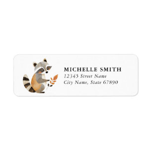 Cute Racoon Return Address Labels
