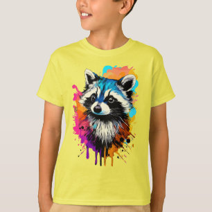Cute Racoon T-Shirt - Baby Racoon Colourful