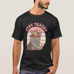 Cute Racoon Team Trash Stay Trashy Retro Raccoons T-Shirt