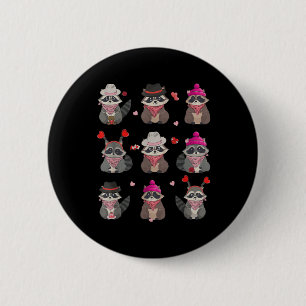 Cute Racoon Valentines Day Funny Racoon Hearts An 6 Cm Round Badge