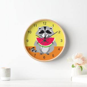 Cute Racoon Wildlife Clock