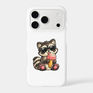 Cute Racoon With Ice Cream And Sunglasses