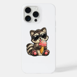 Cute Racoon With Ice Cream And Sunglasses iPhone 15 Pro Max Case