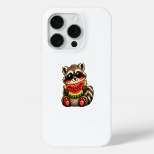 Cute Racoon with Watermelon iPhone 15 Pro Case