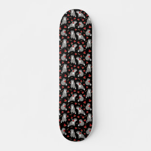 Cute racoon with watermelon skateboard
