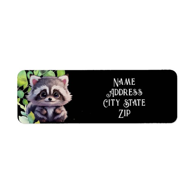 Cute racoon woodland animals forest friends  (Front)