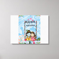 Cute Radha Krishna on Swing Wall Art | Shri Radhe