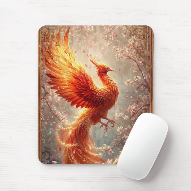 Cute Radiant Phoenix Cherry Blossom  Mouse Mat (With Mouse)