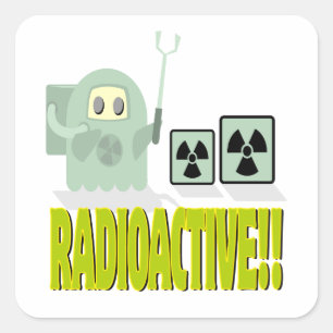 cute radioactive dude square sticker