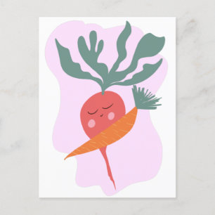Cute Radish and Carrot Card