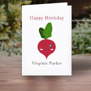 Cute Radish Birthday Card 