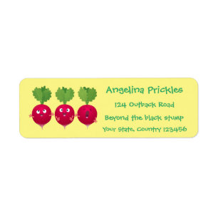 Cute radishes singing trio cartoon vegetables