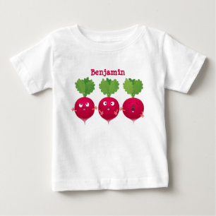 Cute radishes singing trio cartoon vegetables baby T-Shirt