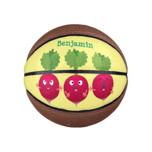 Cute radishes singing trio cartoon vegetables mini basketball