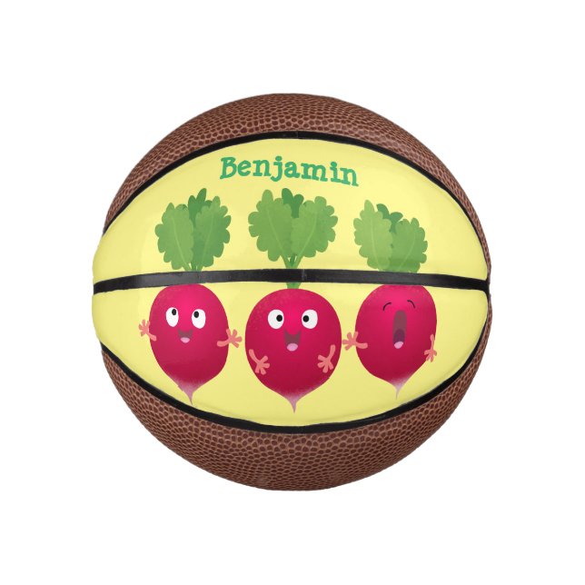 Cute radishes singing trio cartoon vegetables mini basketball (Front)