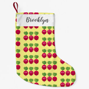 Cute radishes singing trio cartoon vegetables  small christmas stocking