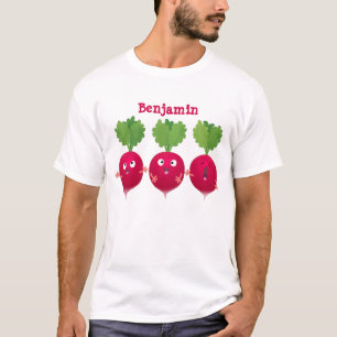 Cute radishes singing trio cartoon vegetables T-Shirt