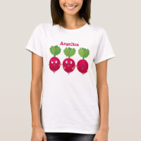 Cute radishes singing trio cartoon vegetables