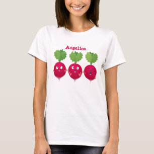 Cute radishes singing trio cartoon vegetables T-Shirt
