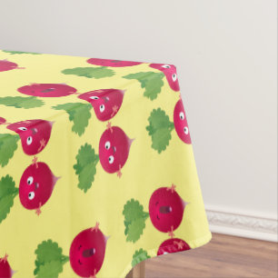 Cute radishes singing trio cartoon vegetables tablecloth