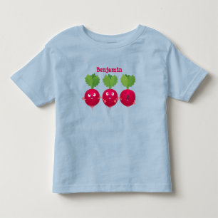 Cute radishes singing trio cartoon vegetables toddler T-Shirt