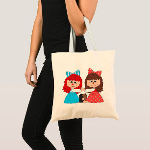 Cute Rag Doll Friends Girls with Bows and Dresses  Tote Bag