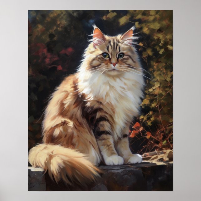 Cute Ragamuffin Cat Art Print Poster (Front)