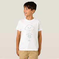 Cute Rain Cloud and Flower Kids T-Shirt