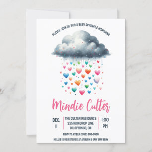 Cute Rain Cloud with Drops Baby Sprinkle Invitation