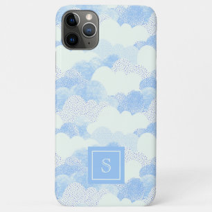 Cute Rain Clouds Personalised Monogram iPhone 11 Pro Max Case