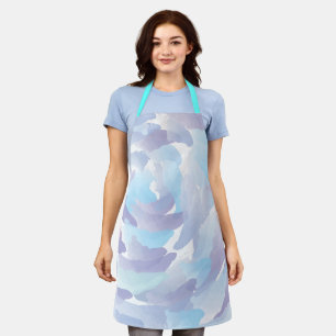 Cute Rain Clouds Watercolor Apron