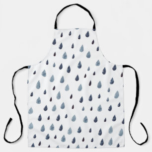 Cute rain. Watercolor seamless pattern. Indigo rai Apron