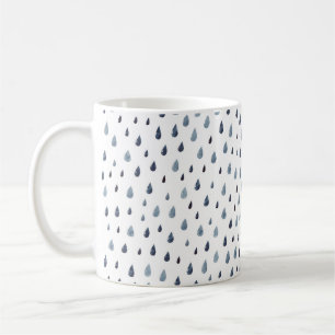 Cute rain. Watercolor seamless pattern. Indigo rai Coffee Mug
