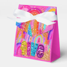 Cute Rainbow 5th Birthday Favour Box