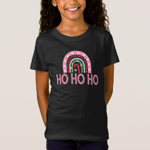 Cute Rainbow All I Want For Christmas Girls Black T-Shirt
