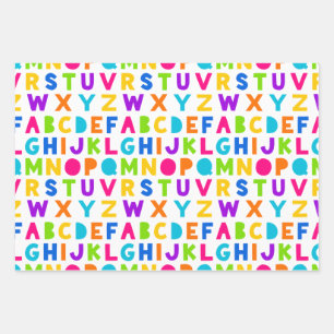 Cute Rainbow Alphabet Wrapping Sheets