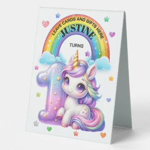 Cute Rainbow and Unicorn 1st Birthday Party