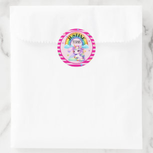 Cute Rainbow and Unicorn 2nd Birthday Sticker