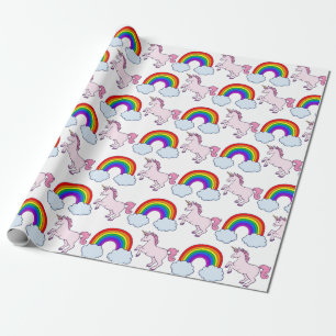 Cute Rainbow and Unicorn Wrapping Paper