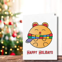 Cute Rainbow Animal Cartoon Happy Holidays Modern