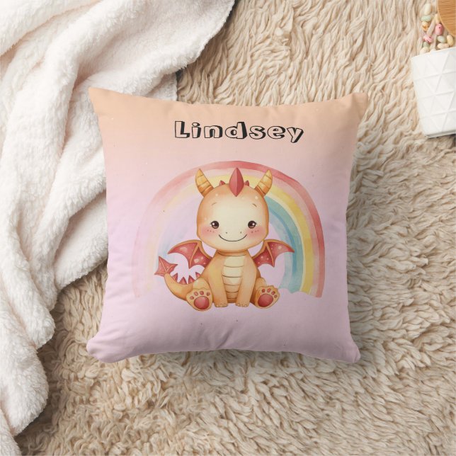 Cute Rainbow Baby Dragon Cushion (Blanket)