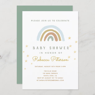 Cute Rainbow Baby Shower Invitation