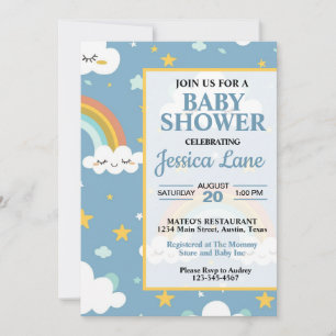 Cute Rainbow Baby Shower Invitation