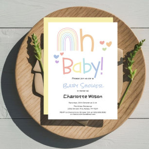 Cute Rainbow Baby Shower Invitation
