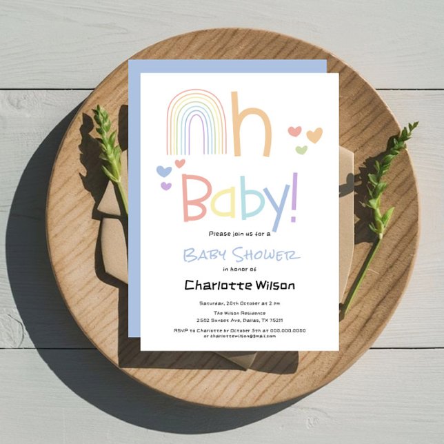 Cute Rainbow Baby Shower Invitation (Creator Uploaded)
