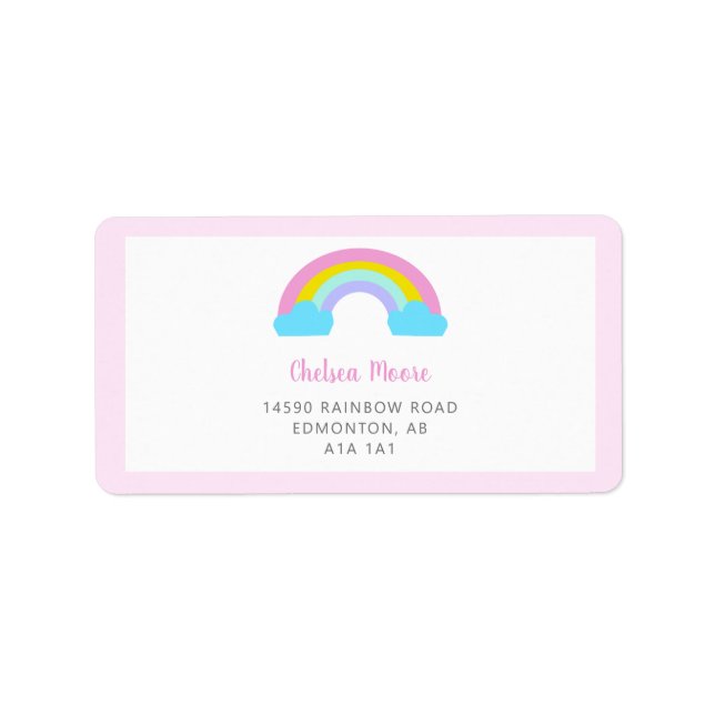Cute Rainbow Baby Shower Sweet Bright Colourful Label (Front)