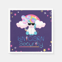 Cute Rainbow Baby Unicorn Security  T-Shirt