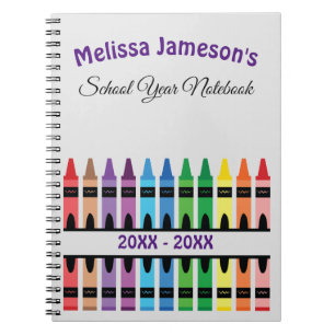 Cute Rainbow Back to School Crayon Notebook